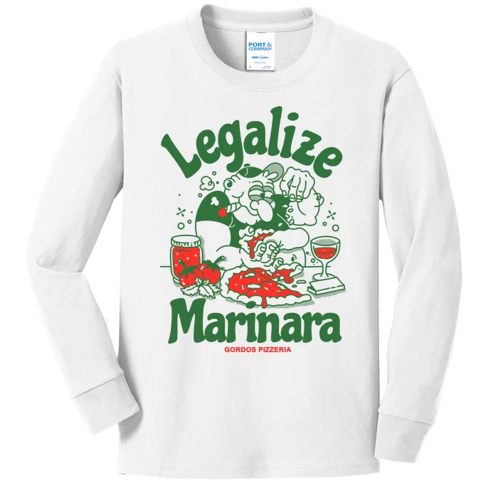 Legalize Marinara Gordos Pizzeria Kids Long Sleeve Shirt