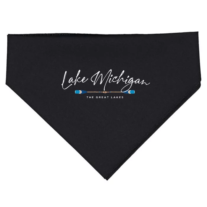 Lake Michigan Great Lakes Oars Graphic USA-Made Doggie Bandana