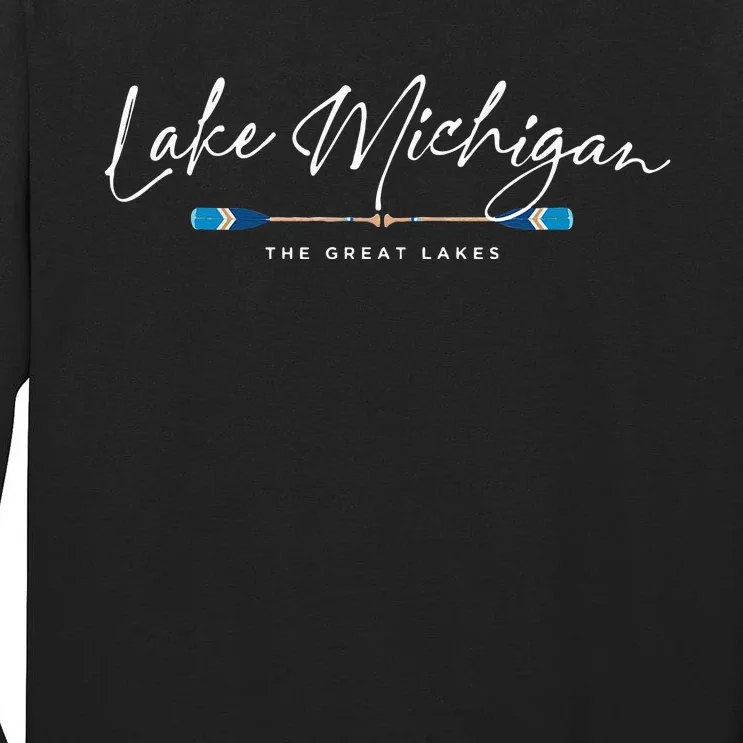 Lake Michigan Great Lakes Oars Graphic Tall Long Sleeve T-Shirt