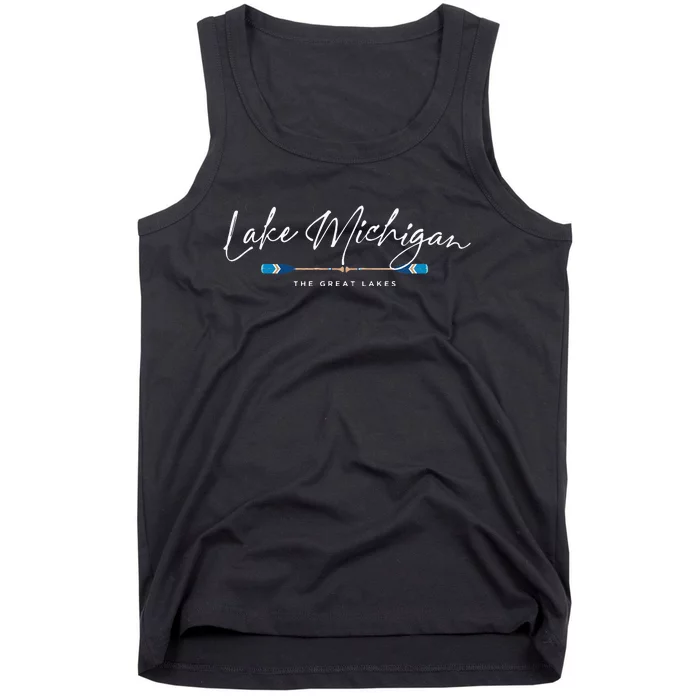 Lake Michigan Great Lakes Oars Graphic Tank Top