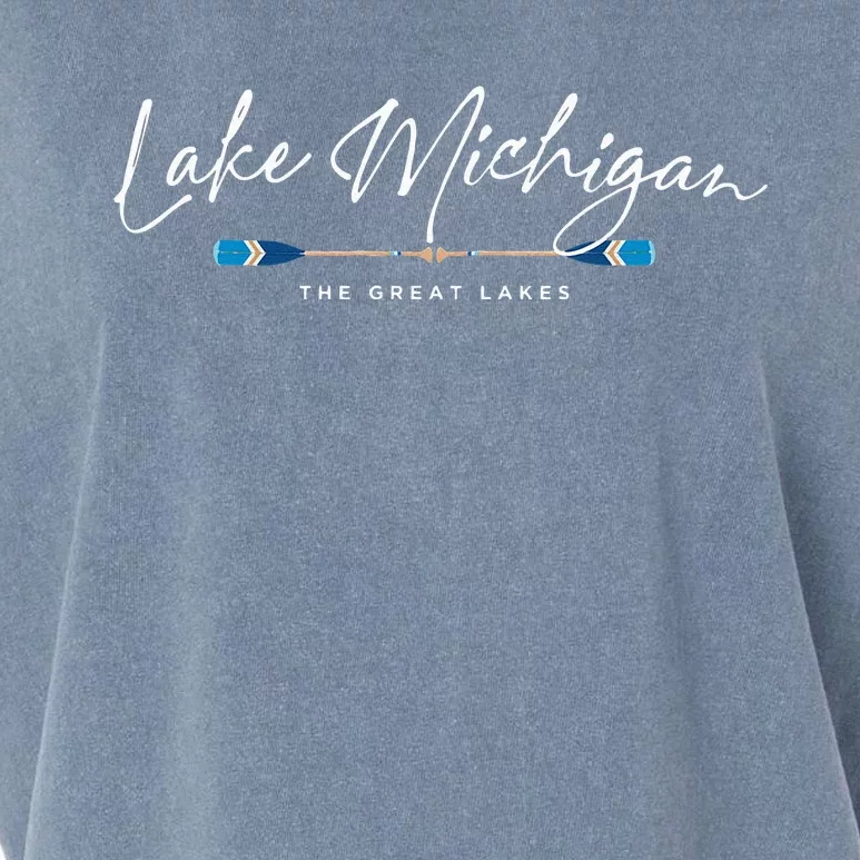 Lake Michigan Great Lakes Oars Graphic Garment-Dyed Women's Muscle Tee