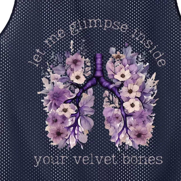 Let Me Glimpse Inside Your Velvet Bones Lung Wildflowers Mesh Reversible Basketball Jersey Tank