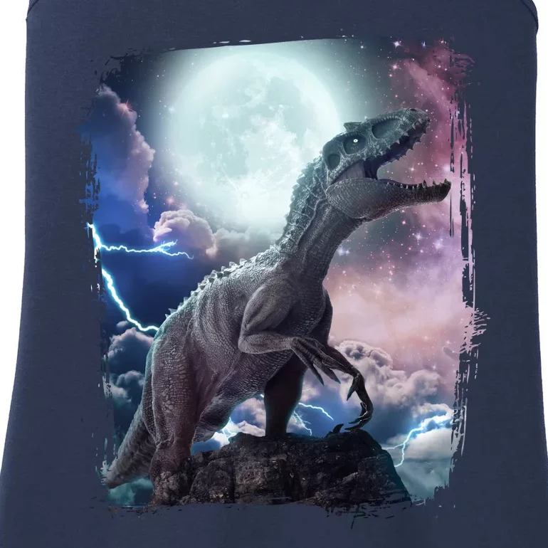 Lightning Moon Galaxy Trex Dinosaur Ladies Essential Tank