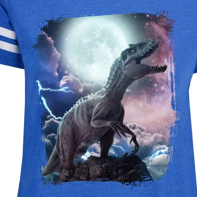 Lightning Moon Galaxy Trex Dinosaur Enza Ladies Jersey Football T-Shirt