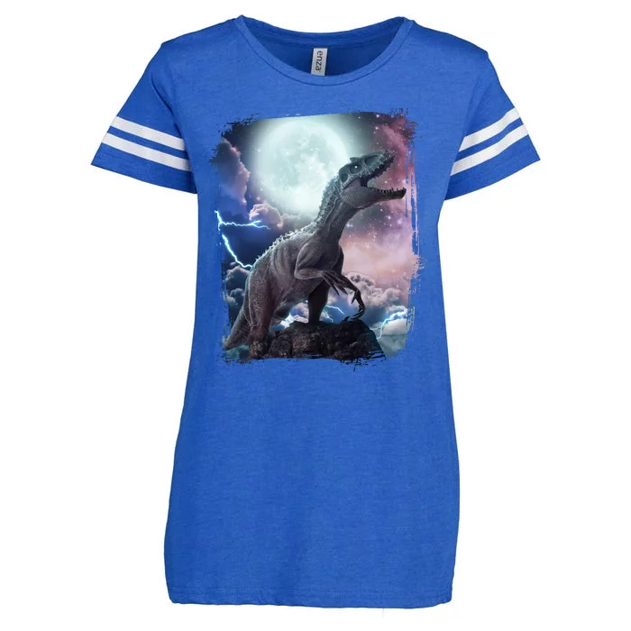 Lightning Moon Galaxy Trex Dinosaur Enza Ladies Jersey Football T-Shirt