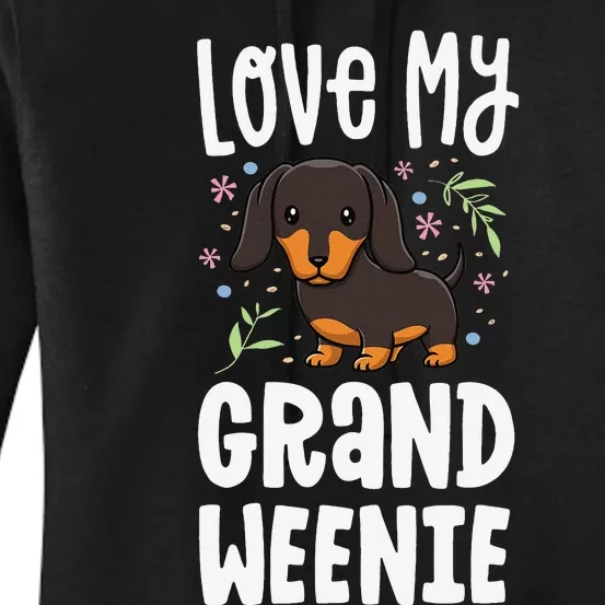 Love My Grand Weenie Dachshund Granddog Grandma Grandpa Women's Pullover Hoodie