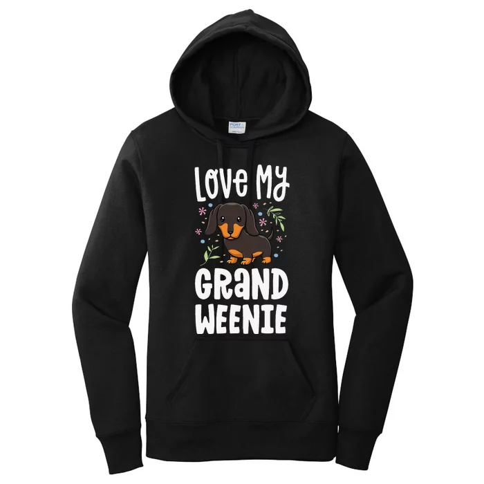 Love My Grand Weenie Dachshund Granddog Grandma Grandpa Women's Pullover Hoodie