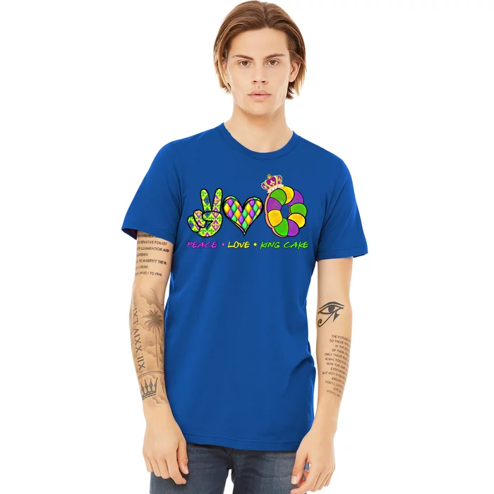 Let's Mardi Gras Love Y'all Celebrating Peace King Cake Funny Gift Premium T-Shirt