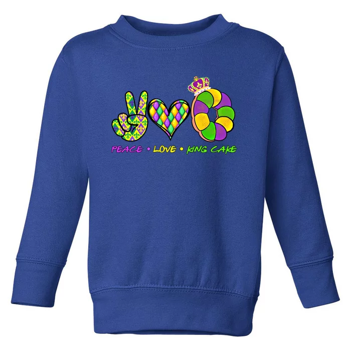 Let's Mardi Gras Love Y'all Celebrating Peace King Cake Funny Gift Toddler Sweatshirt