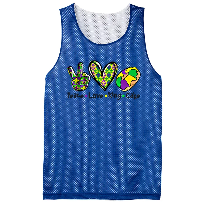 Let's Mardi Gras Peace King Cake Gift Mesh Reversible Basketball Jersey Tank