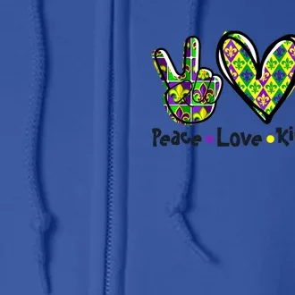 Let's Mardi Gras Peace King Cake Gift Full Zip Hoodie