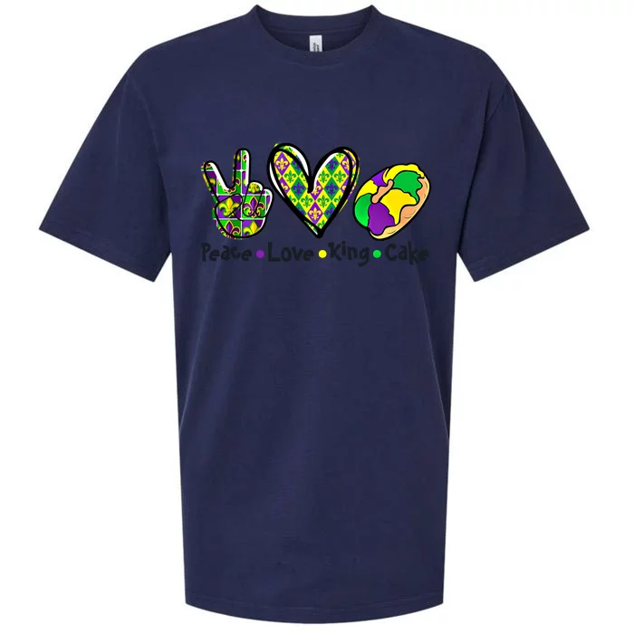 Let's Mardi Gras Peace King Cake Gift Sueded Cloud Jersey T-Shirt