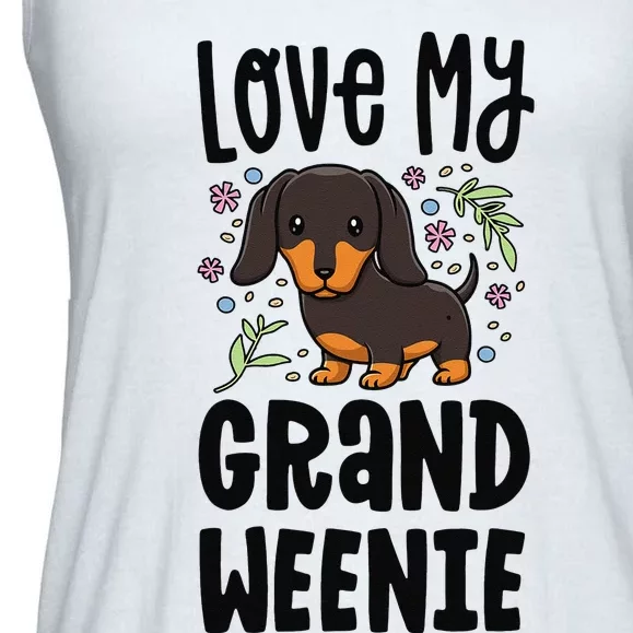 Love My Grand Weenie Dachshund Granddog Grandma Grandpa Ladies Essential Flowy Tank