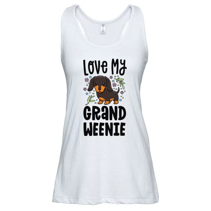 Love My Grand Weenie Dachshund Granddog Grandma Grandpa Ladies Essential Flowy Tank