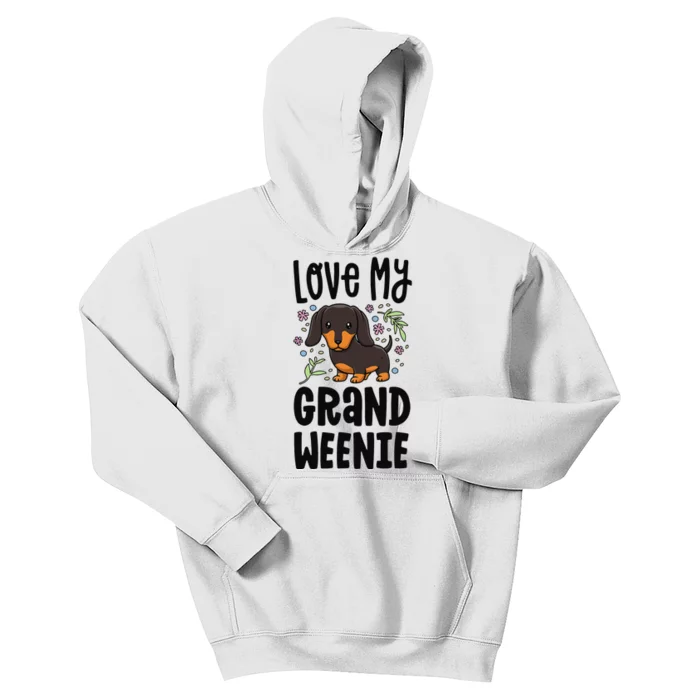 Love My Grand Weenie Dachshund Granddog Grandma Grandpa Kids Hoodie