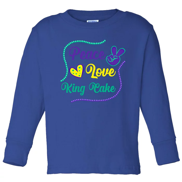 Let's Mardi Gras Y'all Peace King Cake Gift Toddler Long Sleeve Shirt