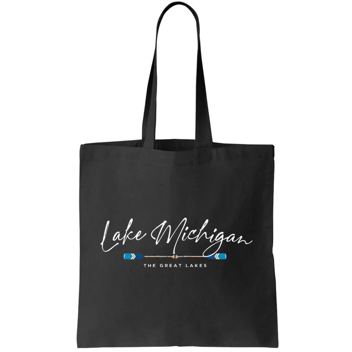 Lake Michigan Great Lakes Oars Graphic Tote Bag