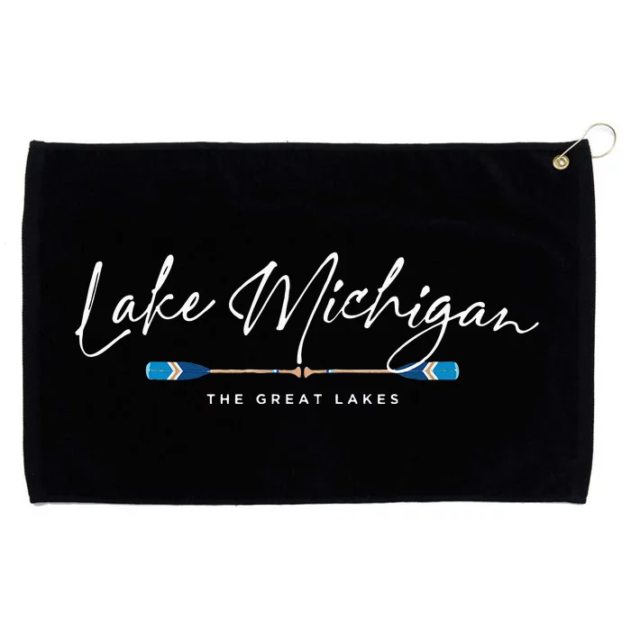 Lake Michigan Great Lakes Oars Graphic Grommeted Golf Towel