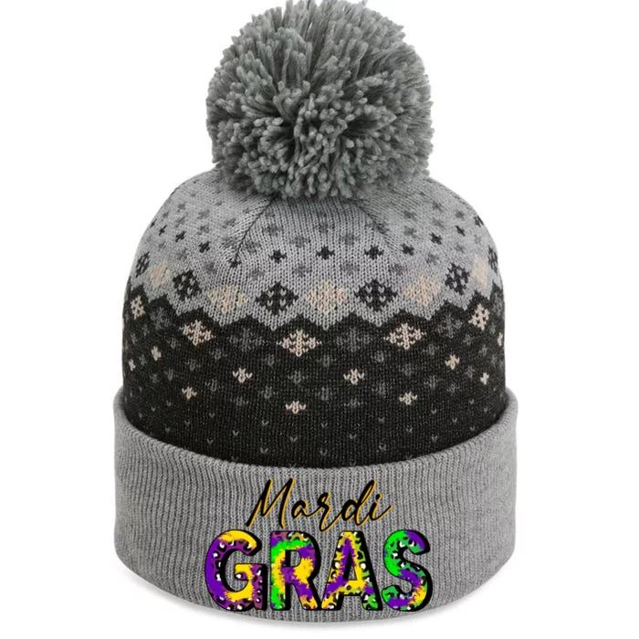 Leopard Mardi Gras Fat Tuesday Festive Gift The Baniff Cuffed Pom Beanie