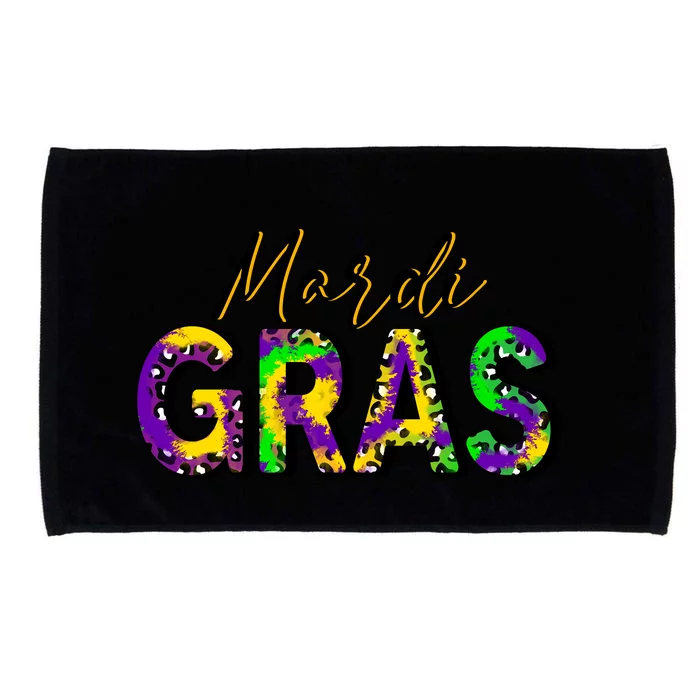 Leopard Mardi Gras Fat Tuesday Festive Gift Microfiber Hand Towel