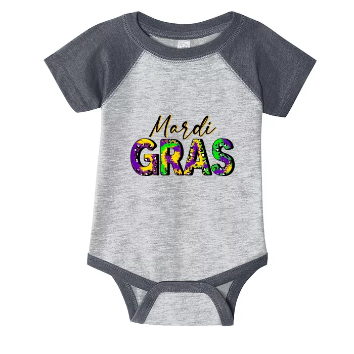 Leopard Mardi Gras Fat Tuesday Festive Gift Infant Baby Jersey Bodysuit