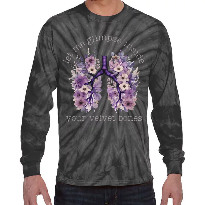 Let Me Glimpse Inside Your Velvet Bones Wildflowers Tie-Dye Long Sleeve Shirt