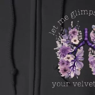 Let Me Glimpse Inside Your Velvet Bones Wildflowers Full Zip Hoodie