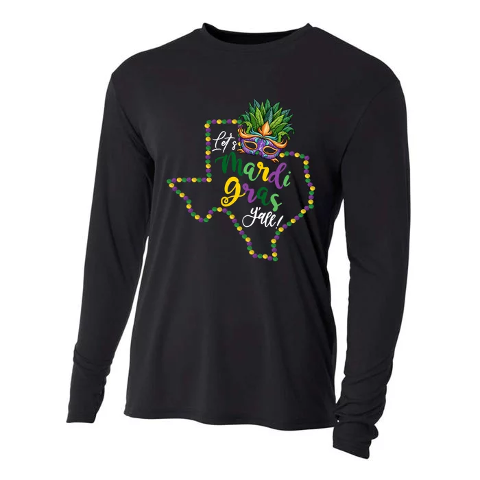 LetS Mardi Gras YAll Texas Souvenir Gift Cooling Performance Long Sleeve Crew