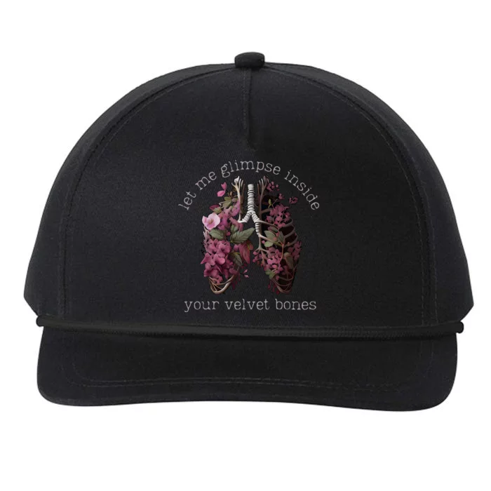 Let Me Glimpse Inside Your Velvet Bones Lung Wildflowers Snapback Five-Panel Rope Hat