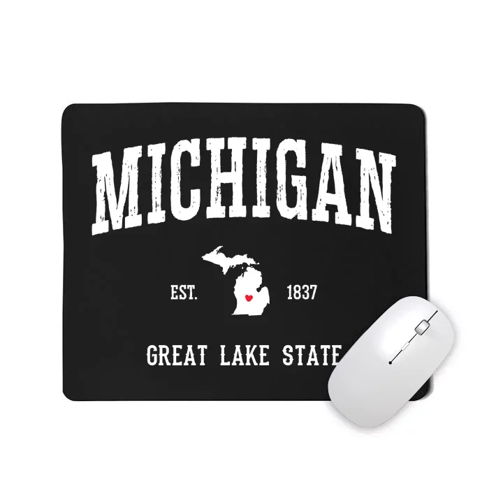 Love Michigan Great Lake State MI Est 1837 Home Mousepad