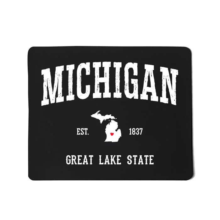 Love Michigan Great Lake State MI Est 1837 Home Mousepad