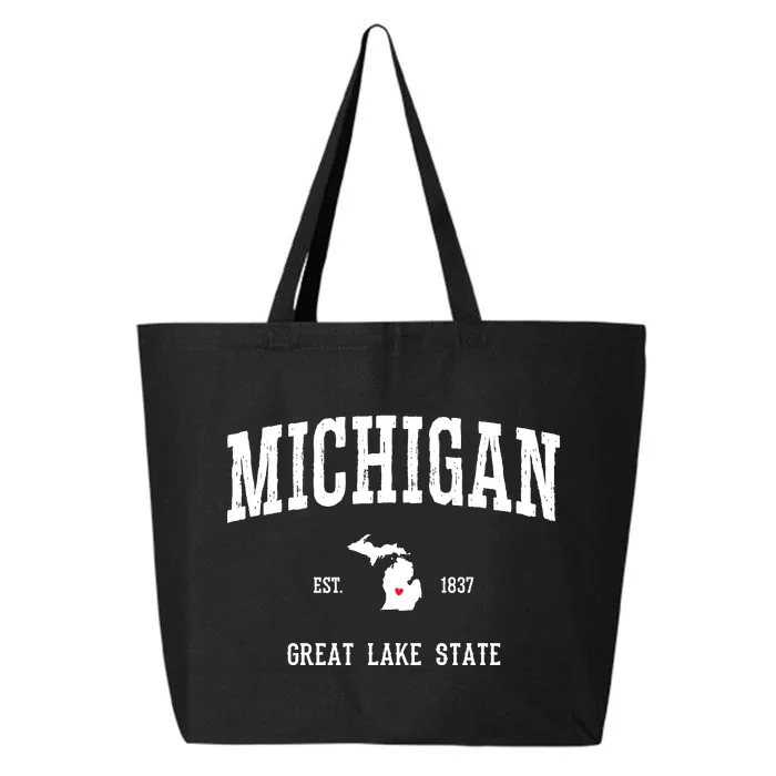 Love Michigan Great Lake State MI Est 1837 Home 25L Jumbo Tote