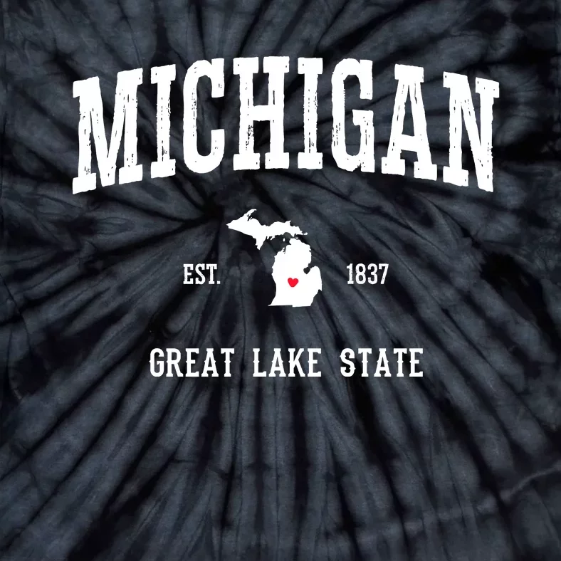 Love Michigan Great Lake State MI Est 1837 Home Tie-Dye T-Shirt