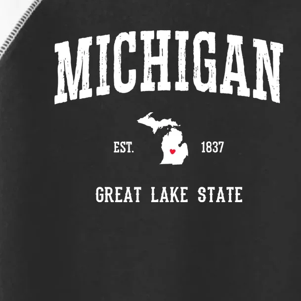 Love Michigan Great Lake State MI Est 1837 Home Toddler Fine Jersey T-Shirt