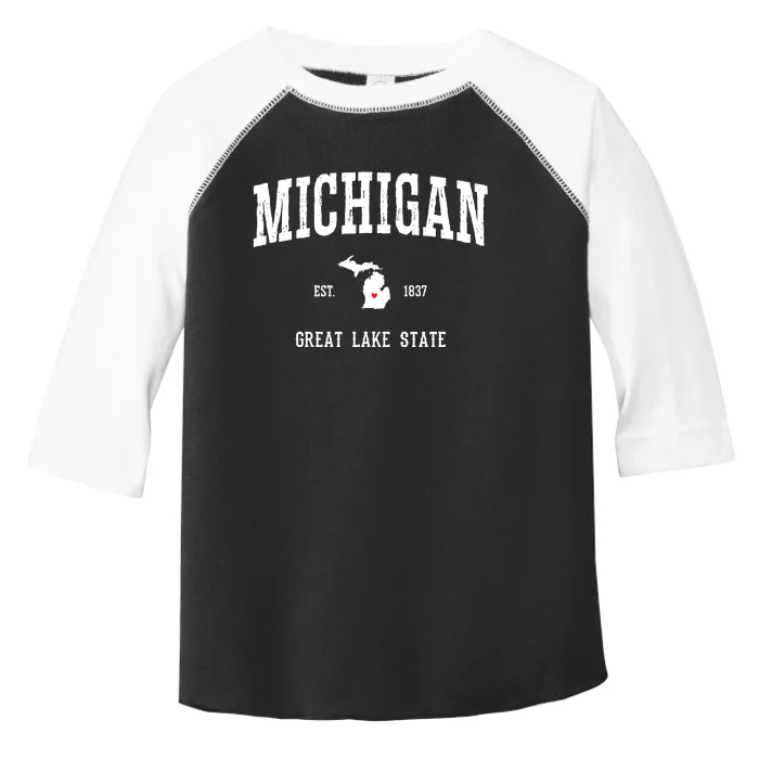 Love Michigan Great Lake State MI Est 1837 Home Toddler Fine Jersey T-Shirt