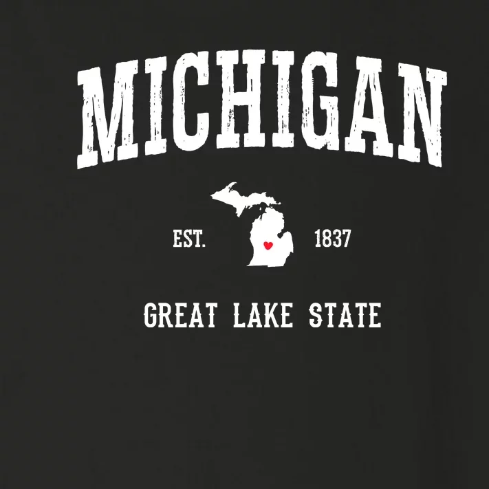 Love Michigan Great Lake State MI Est 1837 Home Toddler Long Sleeve Shirt