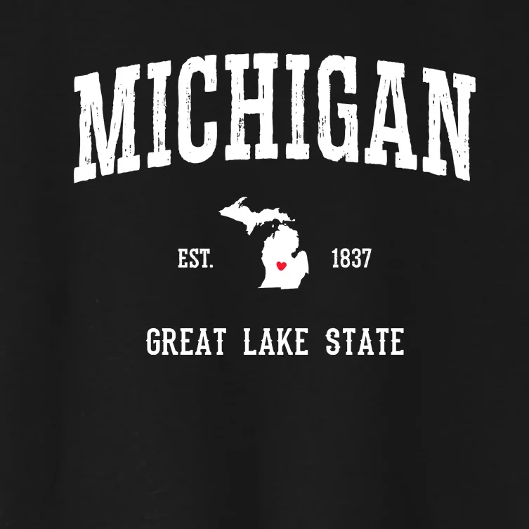 Love Michigan Great Lake State MI Est 1837 Home Women's Crop Top Tee