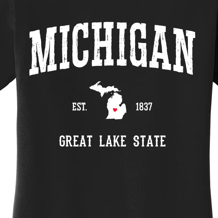 Love Michigan Great Lake State MI Est 1837 Home Women's T-Shirt