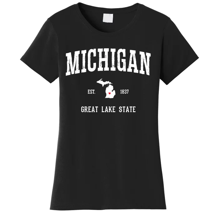 Love Michigan Great Lake State MI Est 1837 Home Women's T-Shirt