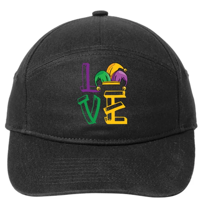 Love Mardi Gras Funny Mardi Gras Party 7-Panel Snapback Hat