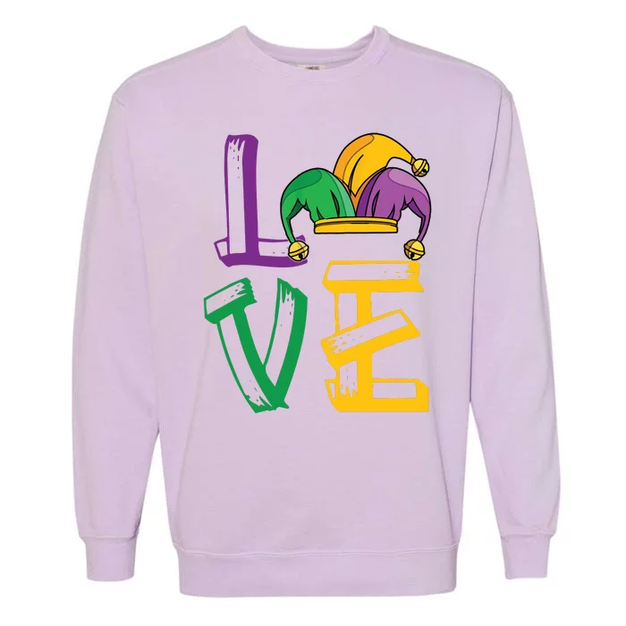 Love Mardi Gras Funny Mardi Gras Party Garment-Dyed Sweatshirt