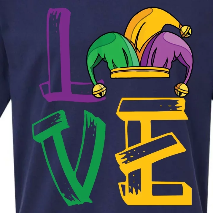 Love Mardi Gras Funny Mardi Gras Party Sueded Cloud Jersey T-Shirt