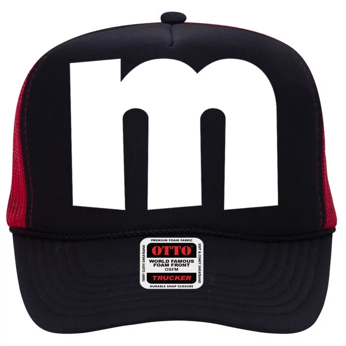 Letter M Groups Halloween Matching Team Easy Lazy Costume High Crown Mesh Trucker Hat