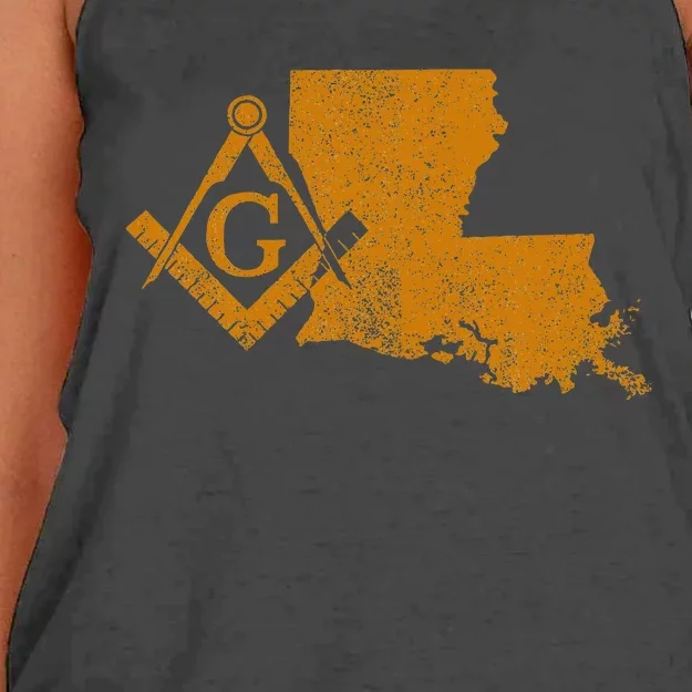 Louisiana Masons Grand Lodge F&Am La Mason FatherS Day Women's Knotted Racerback Tank