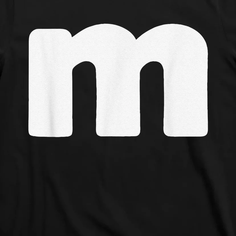 Letter M Groups Halloween Matching Team Easy Lazy Costume T-Shirt