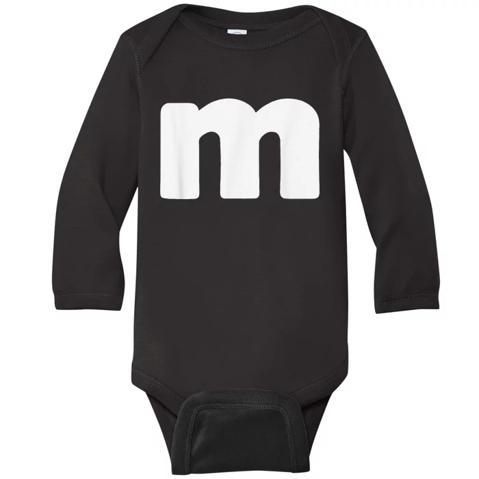 Letter M Groups Halloween Matching Team Easy Lazy Costume Baby Long Sleeve Bodysuit