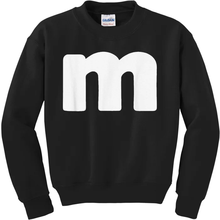 Letter M Groups Halloween Matching Team Easy Lazy Costume Kids Sweatshirt