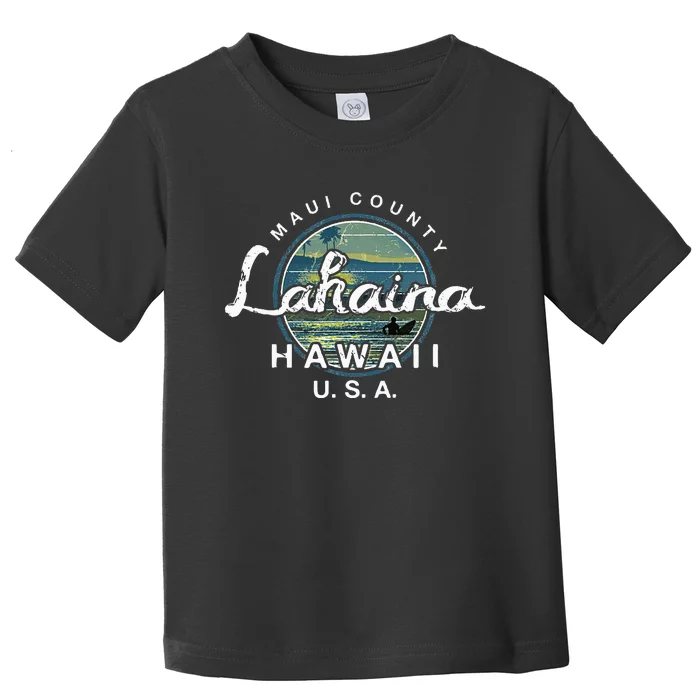 Lahaina Maui Hawaii Surfing Retro Toddler T-Shirt