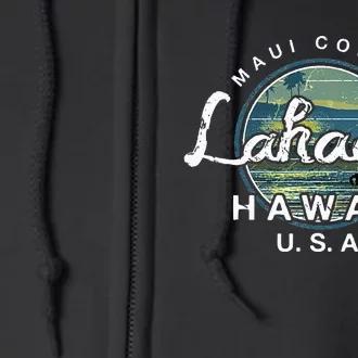 Lahaina Maui Hawaii Surfing Retro Full Zip Hoodie