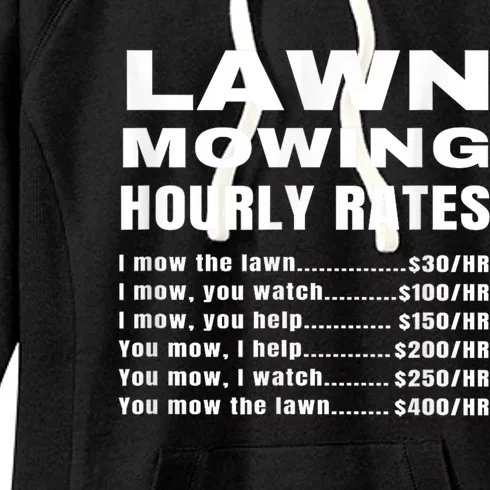 Lawn Mowing Hourly Rates Price List Funny Mow Women's Fleece Hoodie